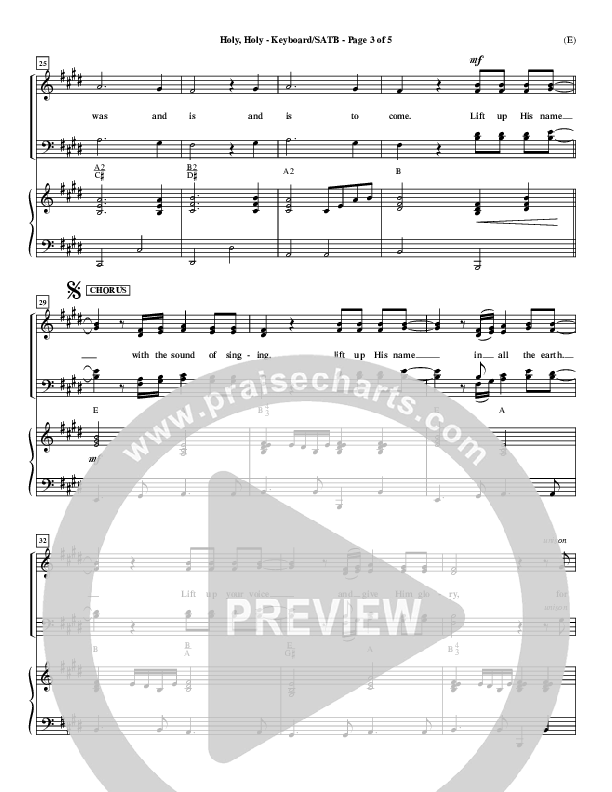 Holy Holy Piano/Vocal (SATB) (Nathan Fellingham)