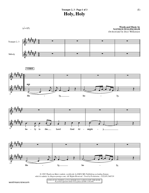 Holy Holy Trumpet 2/3 (Nathan Fellingham)