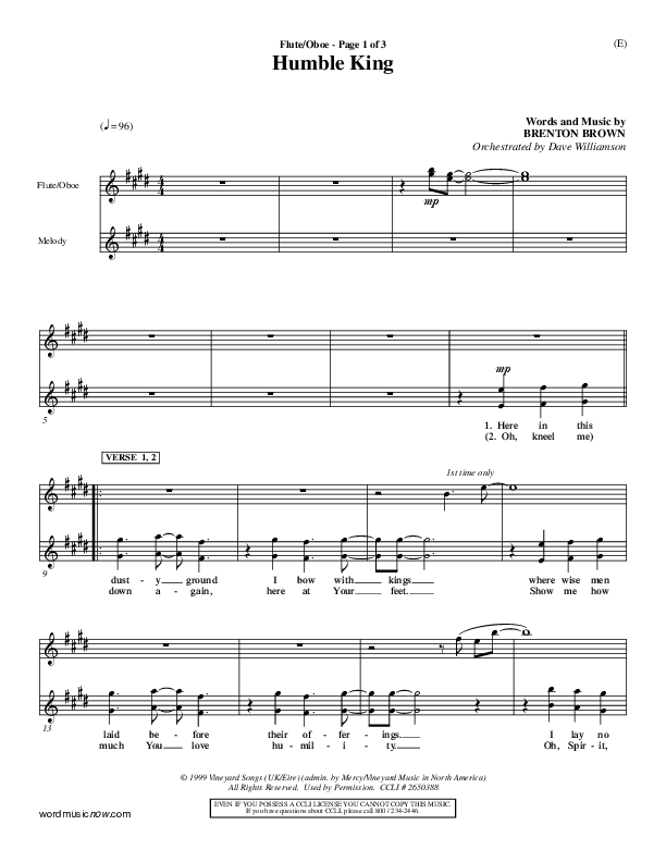 Humble King Flute/Oboe (Brenton Brown)