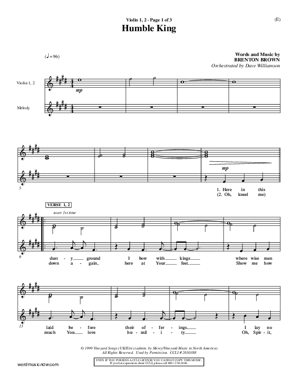 Humble King Violin 1/2 (Brenton Brown)