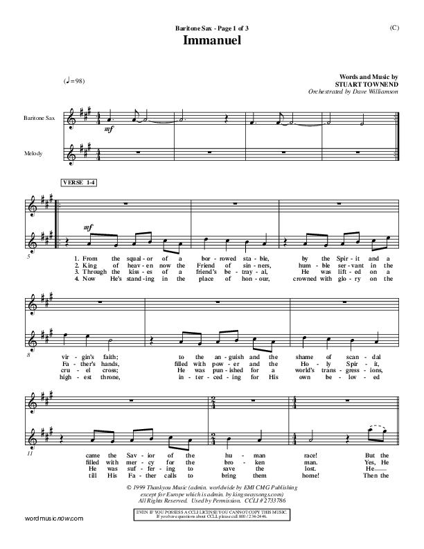 Immanuel Bari Sax (Stuart Townend)