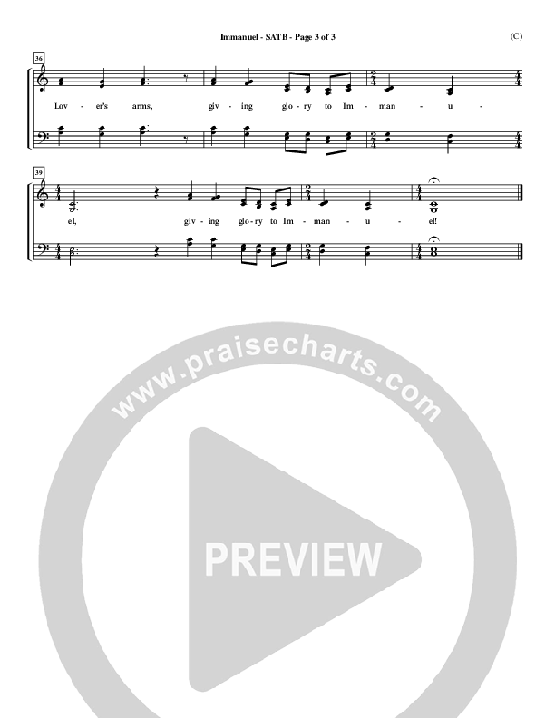 Immanuel Choir Sheet (SATB) (Stuart Townend)