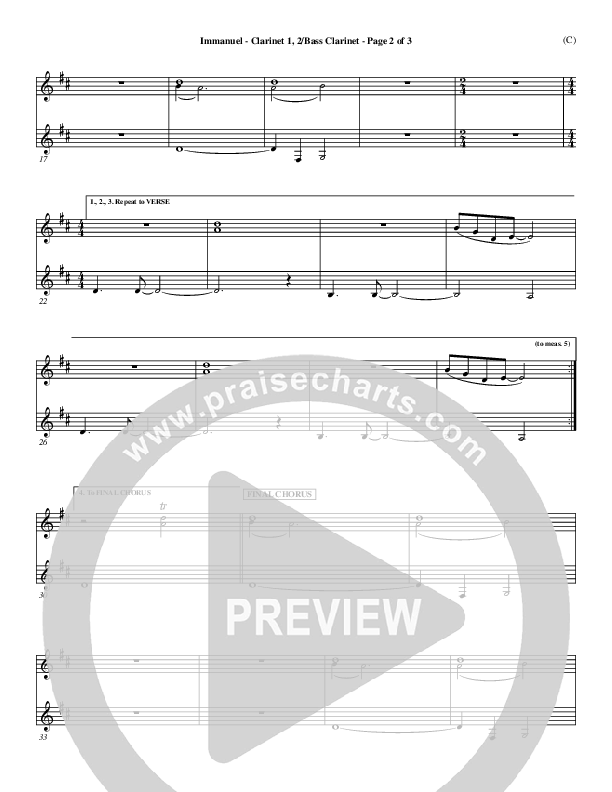 Immanuel Clarinet 1/2, Bass Clarinet (Stuart Townend)