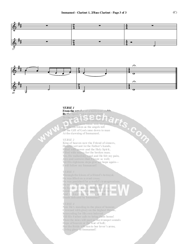 Immanuel Clarinet 1/2, Bass Clarinet (Stuart Townend)
