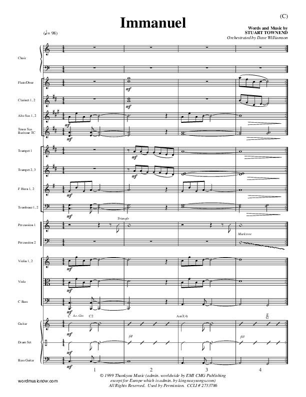 Immanuel Orchestration (Stuart Townend)