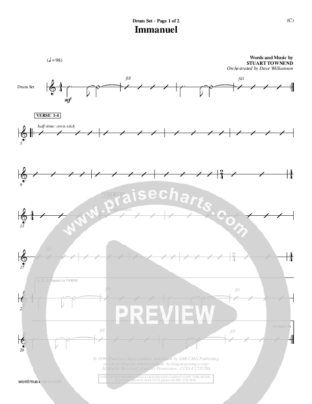 Immanuel Drum Set (Stuart Townend)