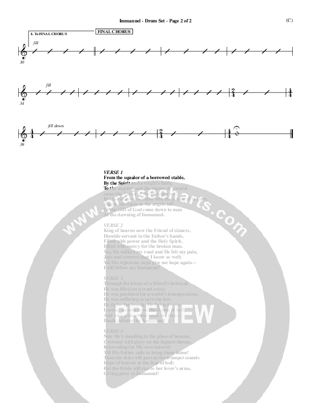 Immanuel Drum Set (Stuart Townend)