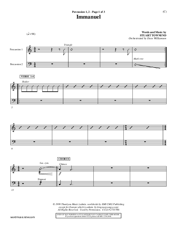 Immanuel Percussion 1/2 (Stuart Townend)