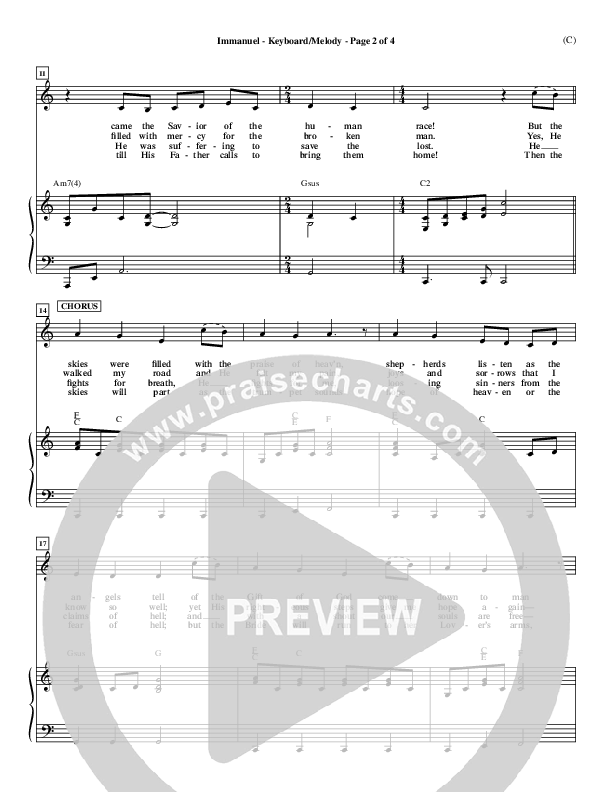 Immanuel Piano/Vocal (Stuart Townend)