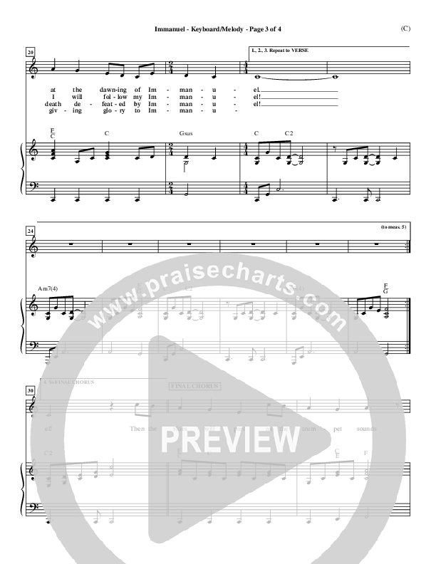 Immanuel Piano/Vocal (Stuart Townend)