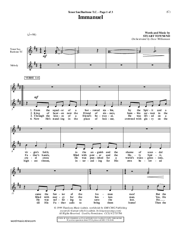 Immanuel Tenor Sax 2 (Stuart Townend)