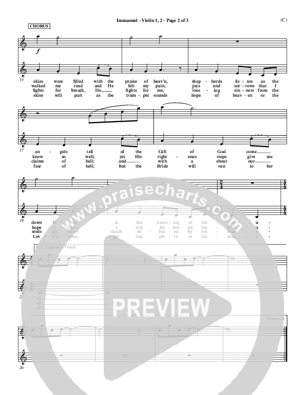 Immanuel Violin 1/2 (Stuart Townend)