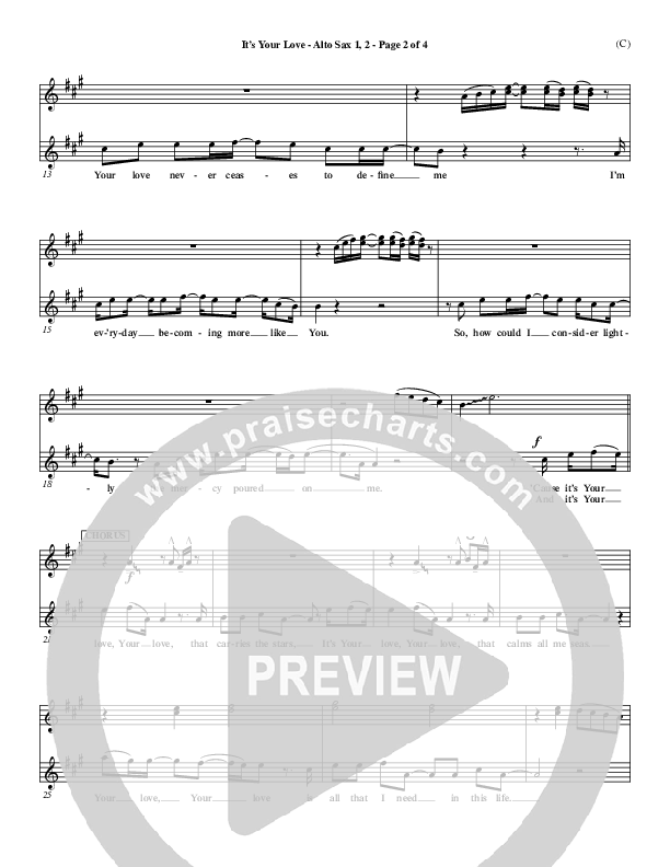 It's Your Love Alto Sax 1/2 (Jim Wood)