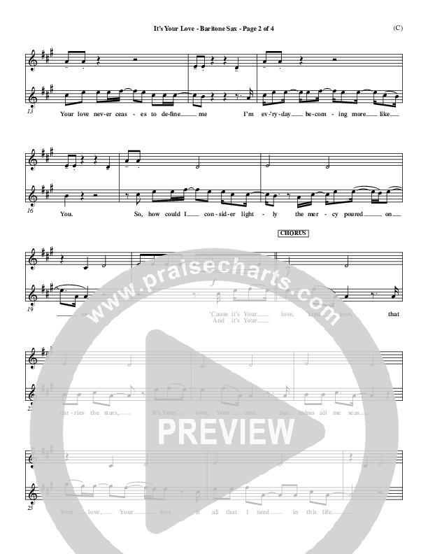 It's Your Love Bari Sax (Jim Wood)