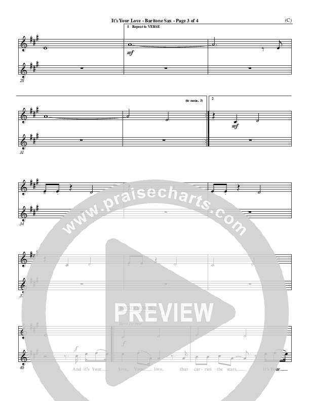 It's Your Love Bari Sax (Jim Wood)