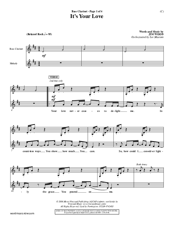 It's Your Love Bass Clarinet (Jim Wood)