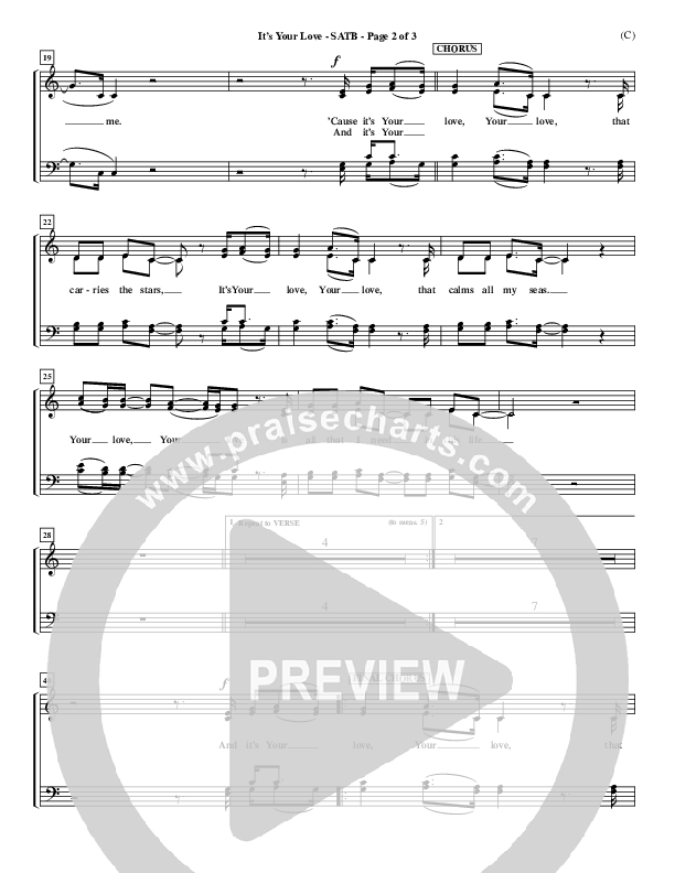 It's Your Love Choir Sheet (SATB) (Jim Wood)