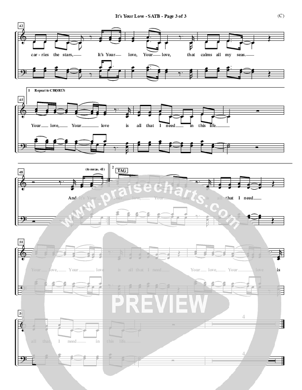 It's Your Love Choir Sheet (SATB) (Jim Wood)