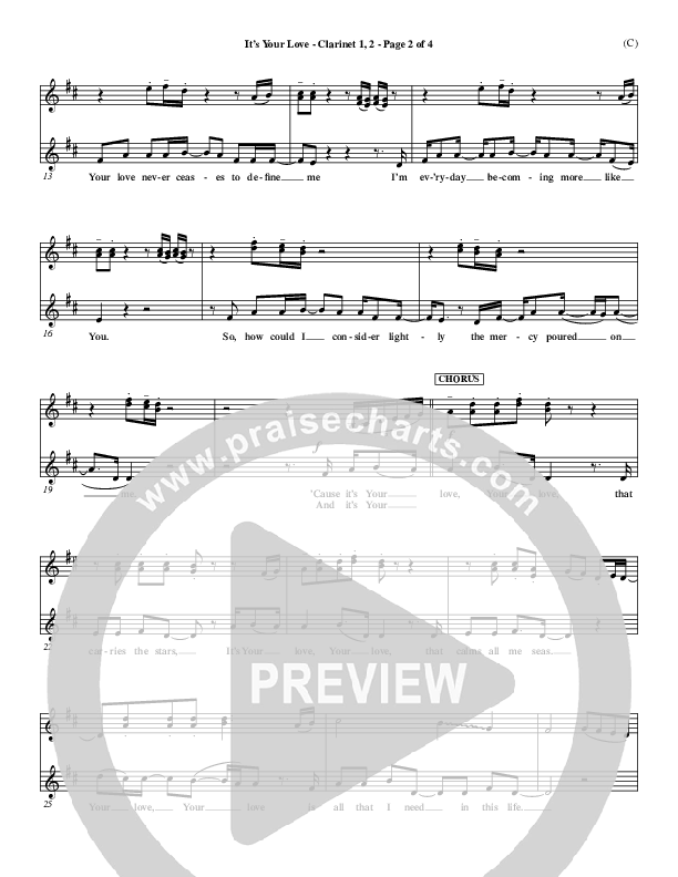 It's Your Love Clarinet 1/2 (Jim Wood)