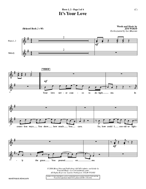 It's Your Love French Horn 1/2 (Jim Wood)