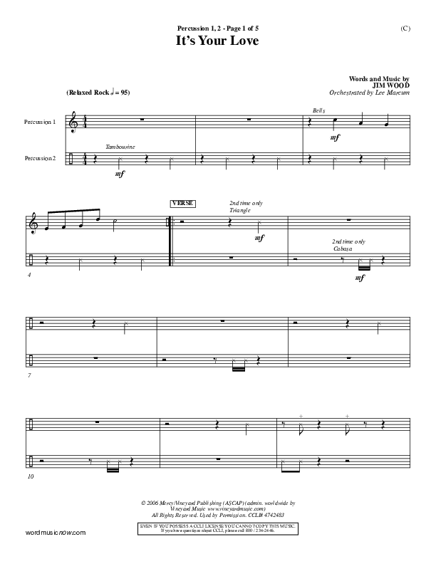 It's Your Love Percussion 1/2 (Jim Wood)