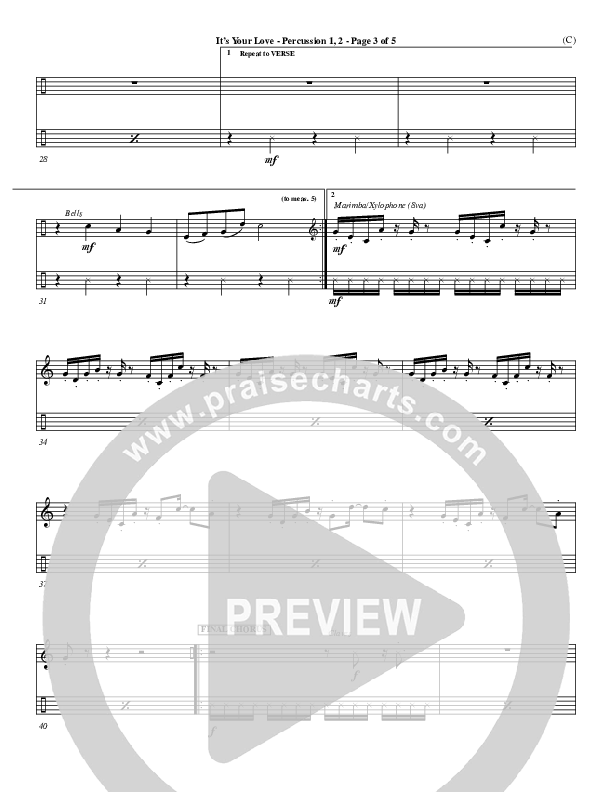 It's Your Love Percussion 1/2 (Jim Wood)