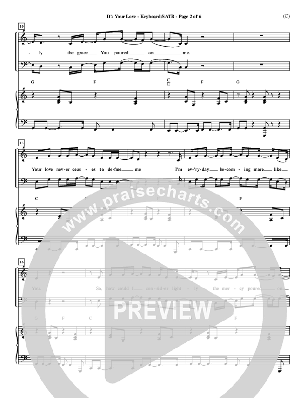 It's Your Love Piano/Vocal (SATB) (Jim Wood)