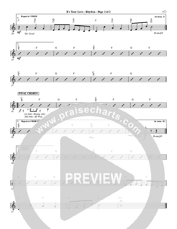 It's Your Love Rhythm Chart (Jim Wood)