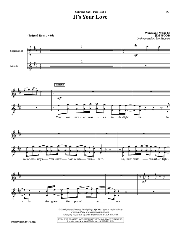 It's Your Love Soprano Sax (Jim Wood)