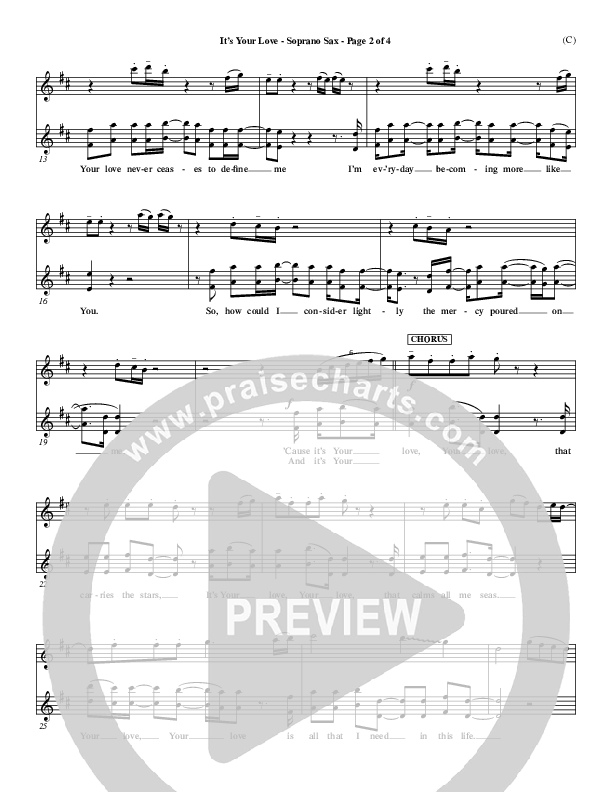 It's Your Love Soprano Sax (Jim Wood)