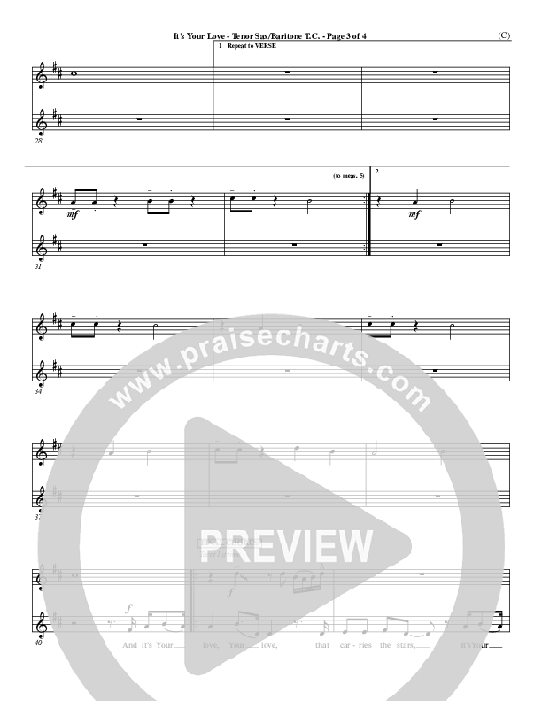 It's Your Love Tenor Sax/Baritone T.C. (Jim Wood)