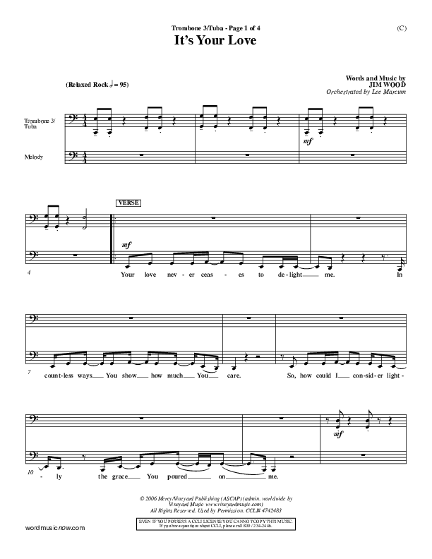 It's Your Love Trombone 3/Tuba (Jim Wood)
