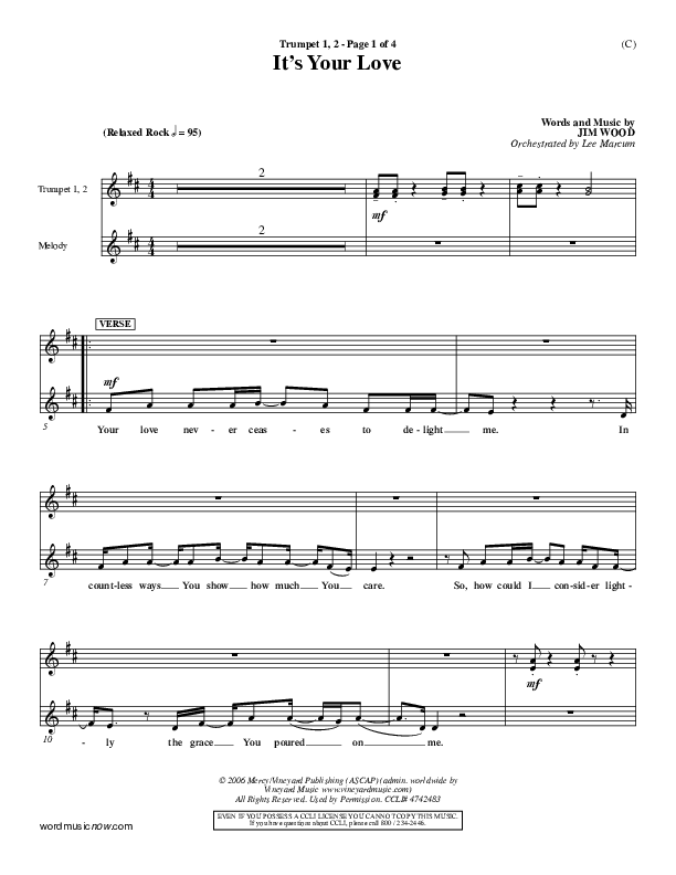 It's Your Love Trumpet 1,2 (Jim Wood)