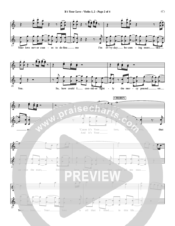 It's Your Love Violin 1/2 (Jim Wood)