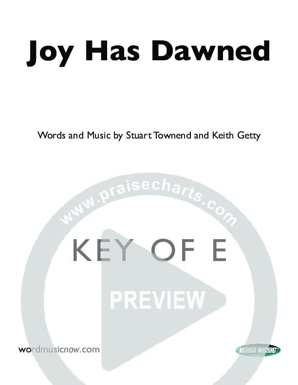 Joy Has Dawned Cover Sheet (Stuart Townend)