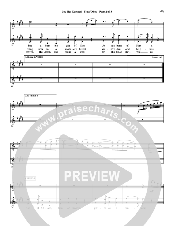 Joy Has Dawned Flute/Oboe (Stuart Townend)