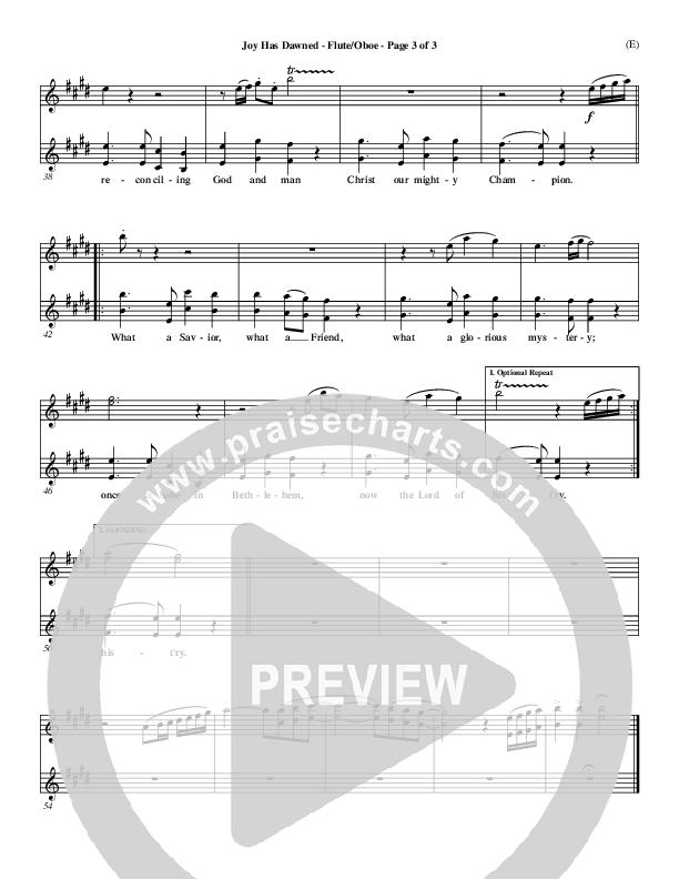 Joy Has Dawned Flute/Oboe (Stuart Townend)