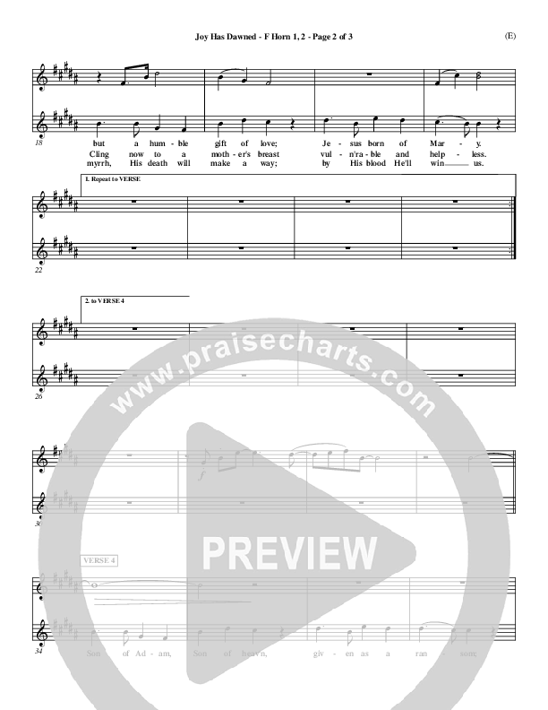 Joy Has Dawned French Horn 1/2 (Stuart Townend)