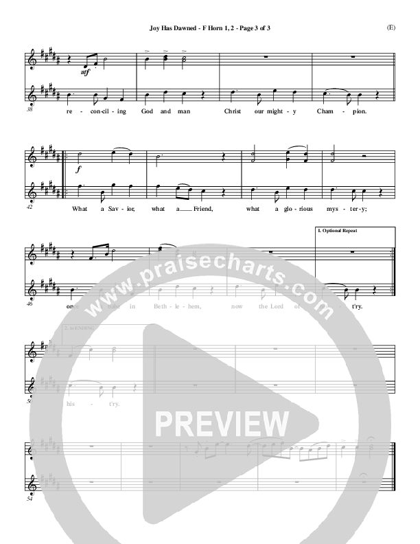 Joy Has Dawned French Horn 1/2 (Stuart Townend)