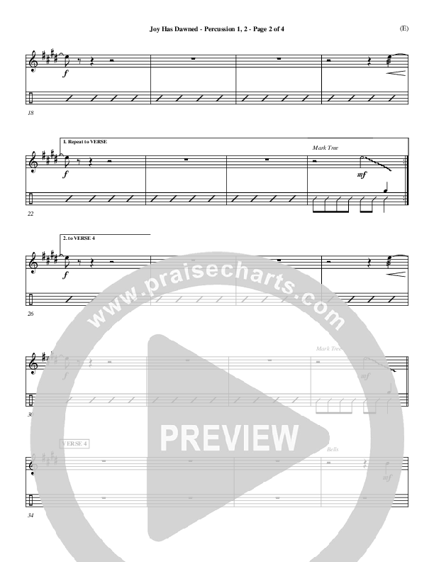 Joy Has Dawned Percussion 1/2 (Stuart Townend)