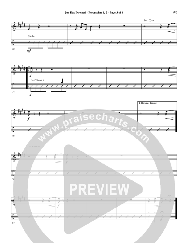 Joy Has Dawned Percussion 1/2 (Stuart Townend)