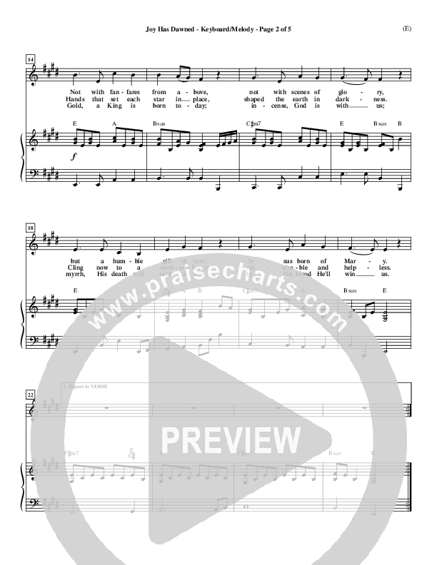 Joy Has Dawned Piano/Vocal (Stuart Townend)