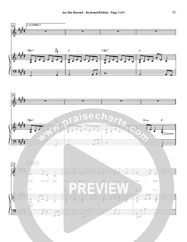 Joy Has Dawned Piano/Vocal (Stuart Townend)