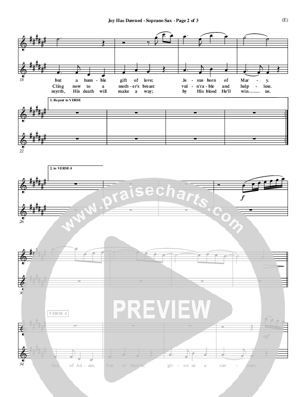 Joy Has Dawned Soprano Sax (Stuart Townend)