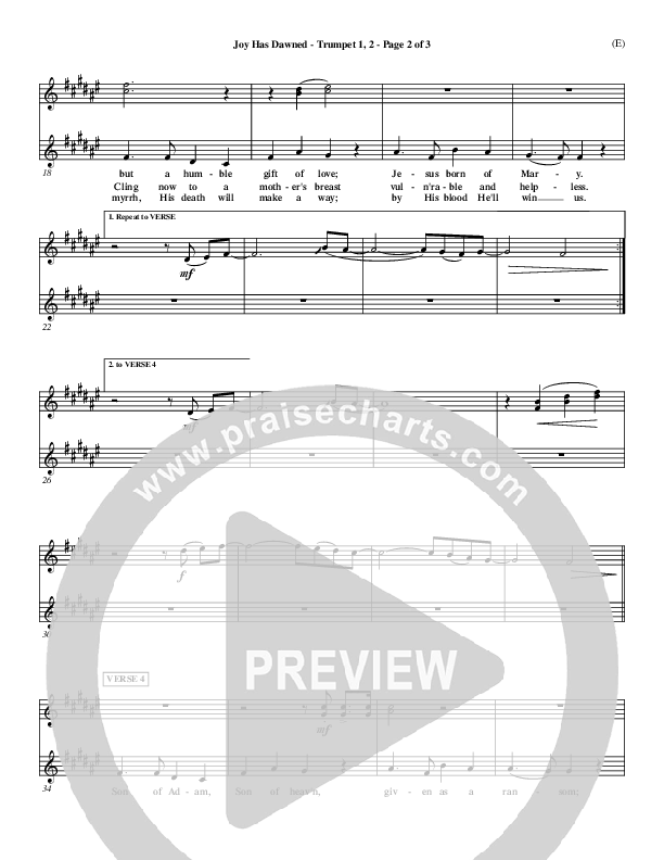 Joy Has Dawned Trumpet 1,2 (Stuart Townend)