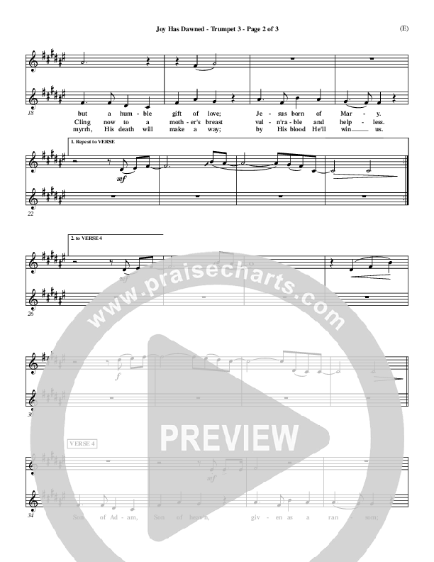 Joy Has Dawned Trumpet 3 (Stuart Townend)