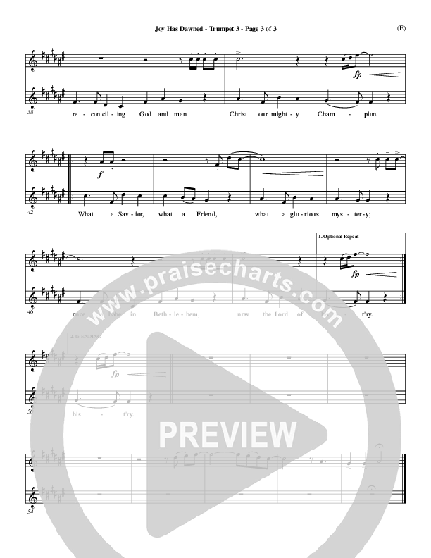 Joy Has Dawned Trumpet 3 (Stuart Townend)