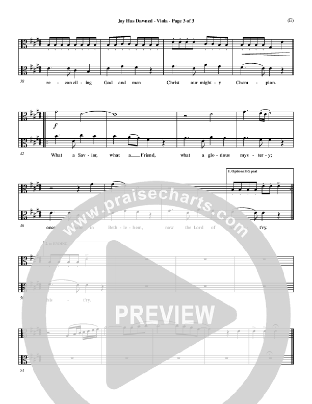 Joy Has Dawned Viola (Stuart Townend)