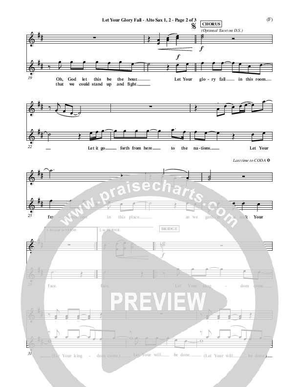 Let Your Glory Fall Alto Sax ()