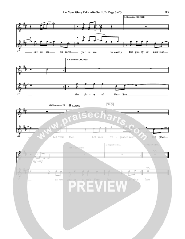 Let Your Glory Fall Alto Sax ()